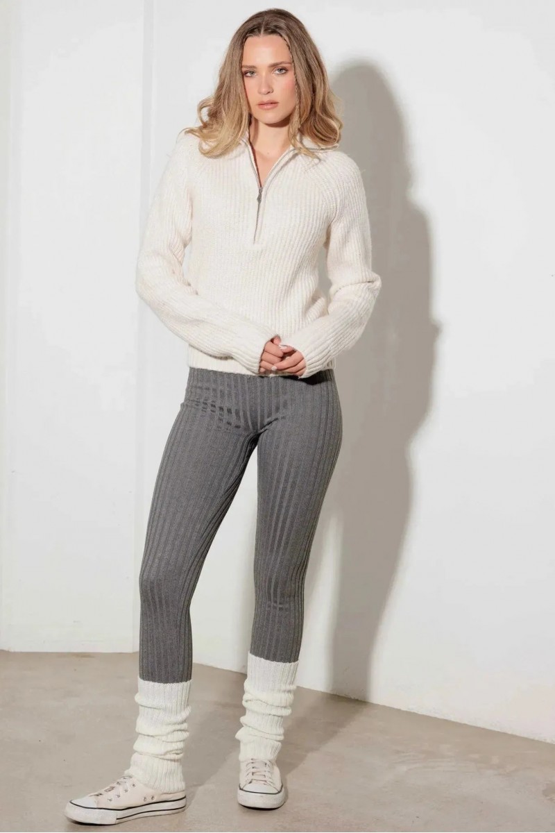 Ribbed Pattern High Waist Cozy Sweater Leggings